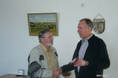 14.10.2007: Valentin Mller erhlt eine Auszeichnung fr das "Beste Tier der Clubschau"
